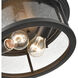 Bresley 2 Light 12 inch Powder Coated Black Outdoor Flushmount